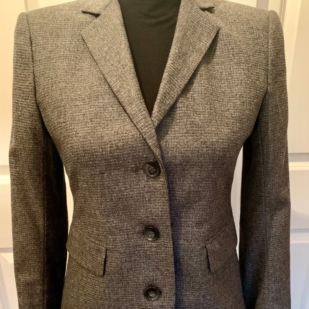 Theory 'Ediona' - Charcoal Virgin Wool Blazer